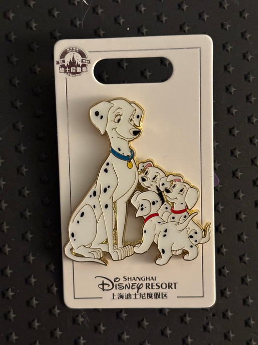 Perdita & puppies Shanghai Disney pin