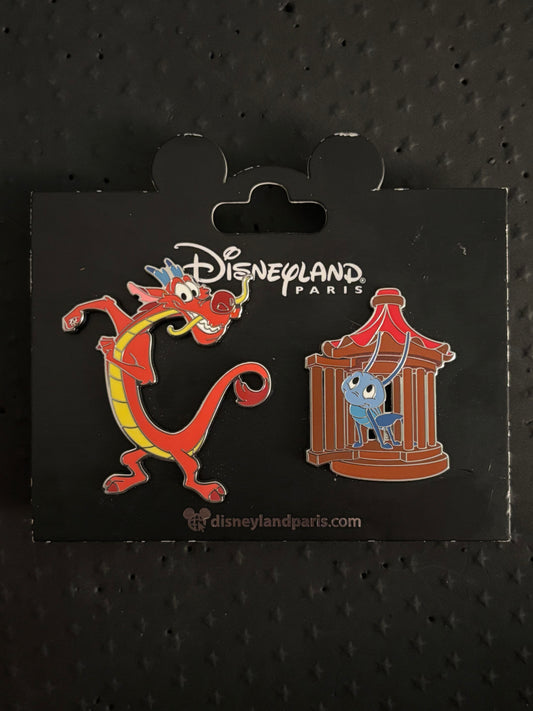 Mushu & Crickee Disneyland Paris pin set