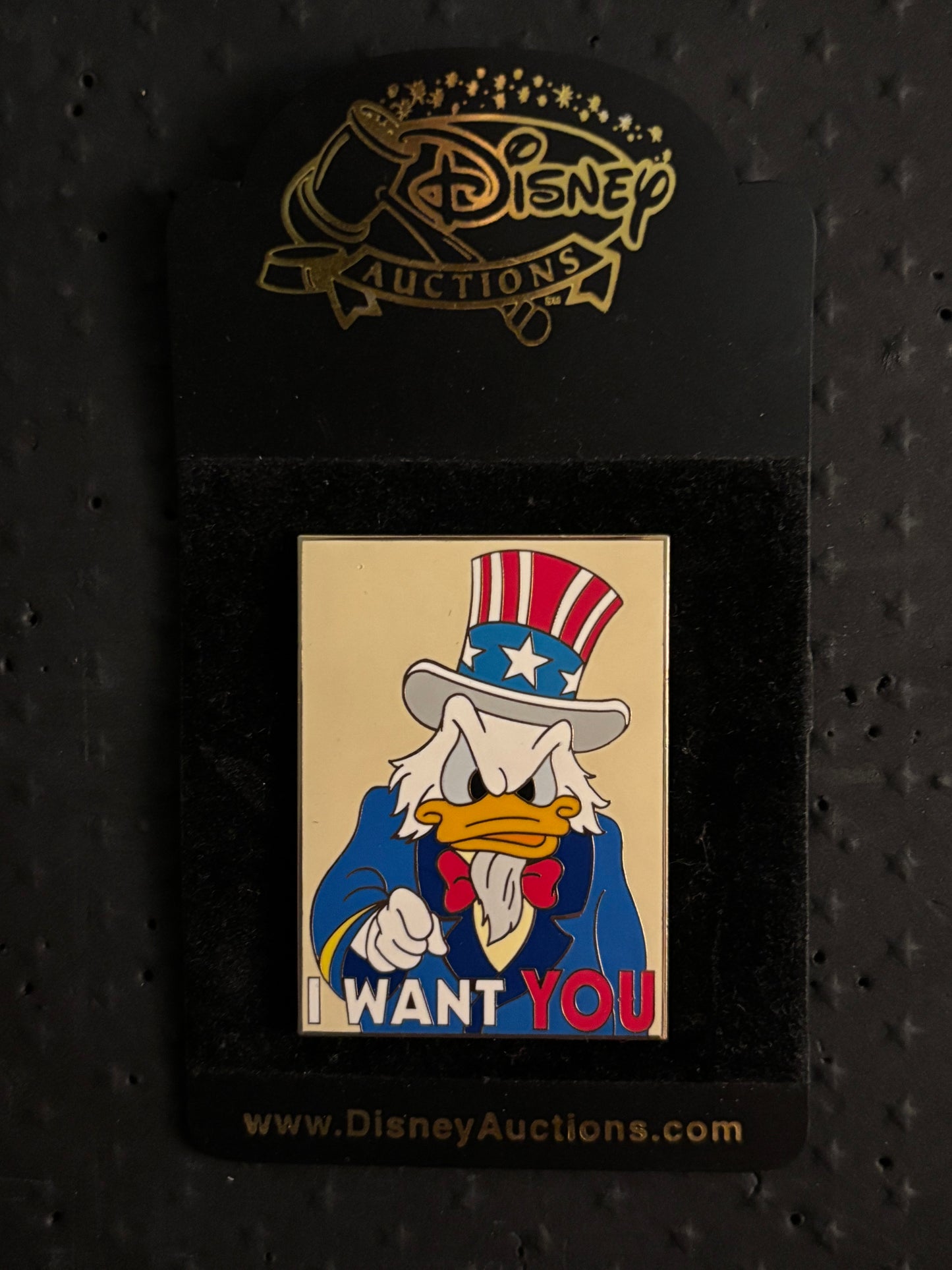 Donald Duck Uncle Sam “I Want You” Auctions pin