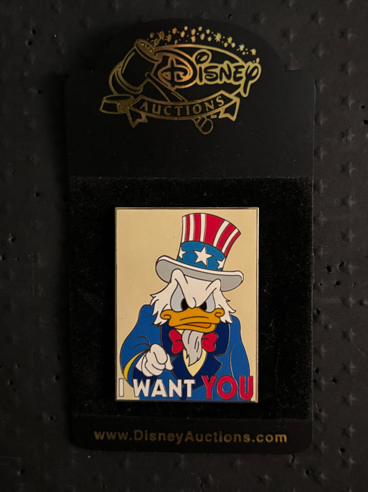 Donald Duck Uncle Sam “I Want You” Auctions pin