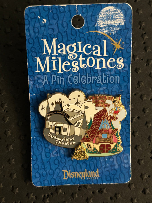 Disneyland Fantasyland Theater to Pinocchio’s Daring Journey Magical Milestone pin